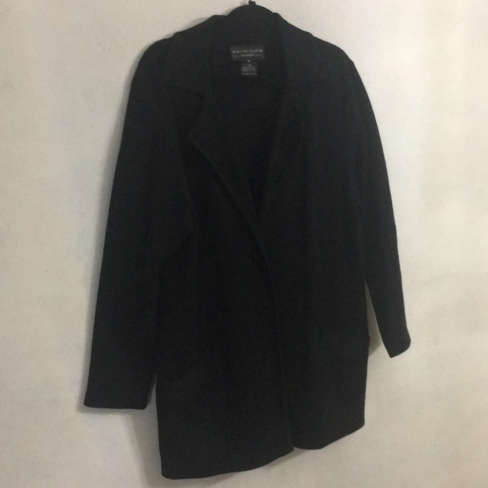 Three button black long sleeve sweater